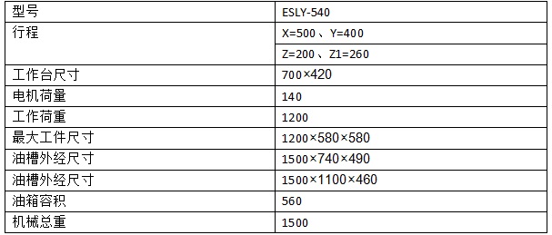 ZNC540火花機參數 ZNC540火花機參數